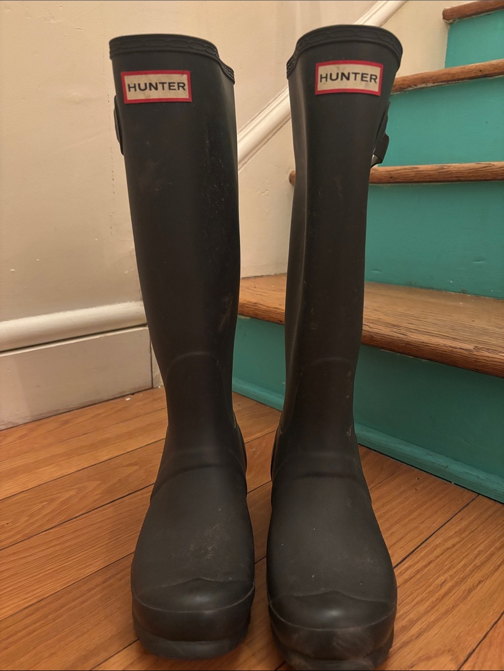 Hunter Black Knee-High Waterproof Rain Boots